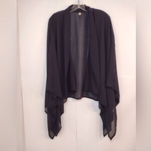 Mer Sea  & Co women's black sheer kimono/pen front layer one size